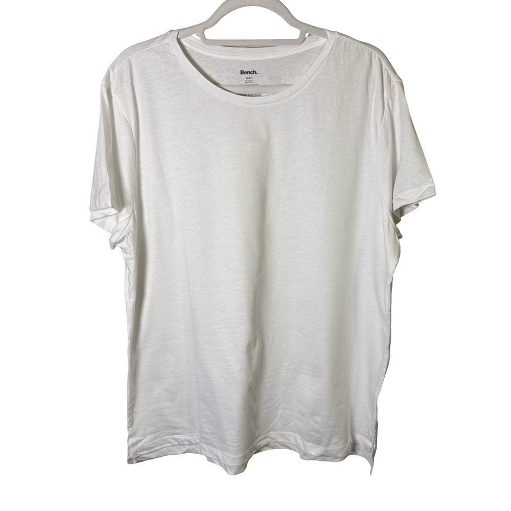 Bench Classic White Short Sleeve Tee Size Xl Basic Casual Cotton Minimalist